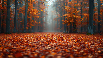 Autumn Forest Landscape Stock Photo