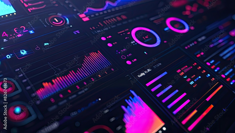 Poster colorful high-tech data analysis display