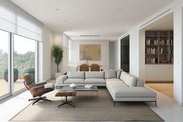 The interior of the house with a minimalist and modern design