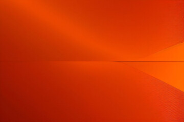 Gelb-orange-roter abstrakter Hintergrund f&uuml;r Design. Geometrische Formen. Dreiecke, Quadrate, Streifen, Linien. Farbverlauf. Modern, futuristisch. Helle dunkle Farbt&ouml;ne. Webbanner.	