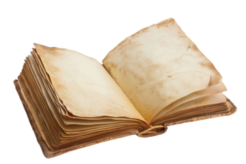 Pages png sketchbook mockup on transparent background, open empty book