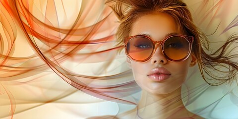 Retro Disco Diva Style: Pop Art Girl in Sunglasses. Concept Retro Fashion, Disco Style, Pop Art...
