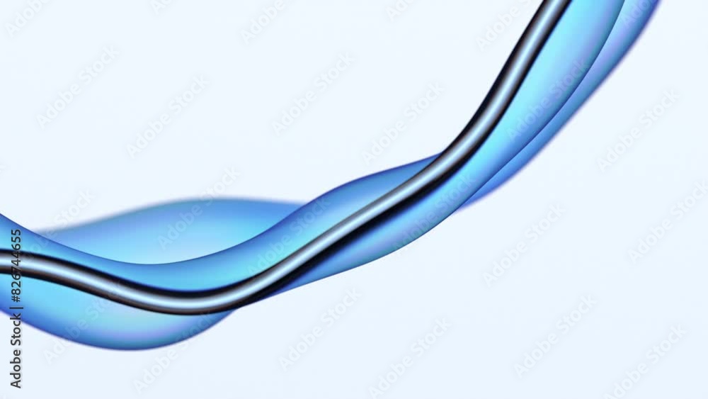 Poster abstract animation, background design with wavy shape, 4k looping video, 3d render