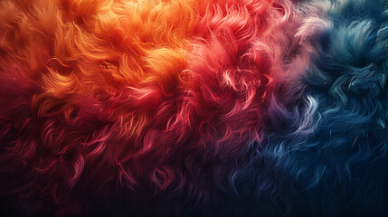 Furry Fabric Close-up: Symmetrical & Flat Views - Weathered Green Red Blue