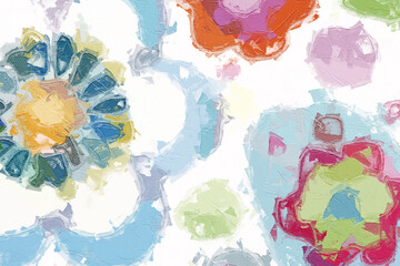 Oil paintings and various floral landscapes, ponds, chrysanthemums, butterflies, and leaves are beautiful