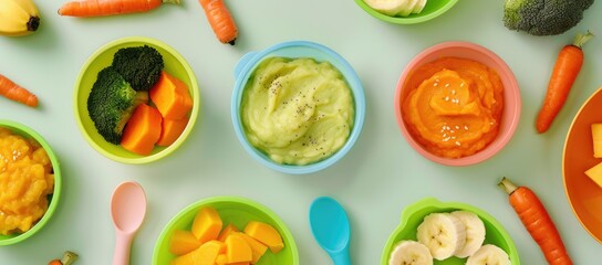 Assorted Fresh Vegetables and Fruits in Bowls