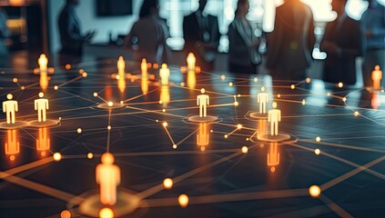 Holographic Figures Representing Digital Networking