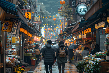 Obraz premium City Marketplace: Urban Life & Sustainable Tourism