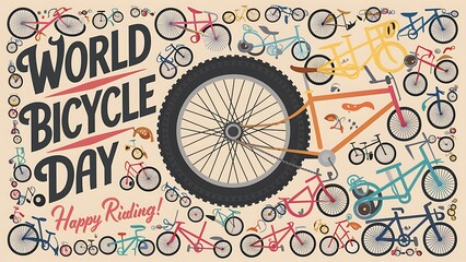 world bicycle day (Illustration-typography)