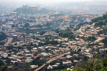 aerial view of the Golf district in Yaoundé, Cameroon