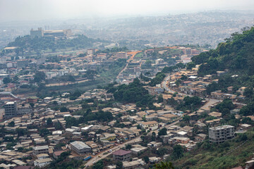 aerial view of the Golf district in Yaoundé, Cameroon