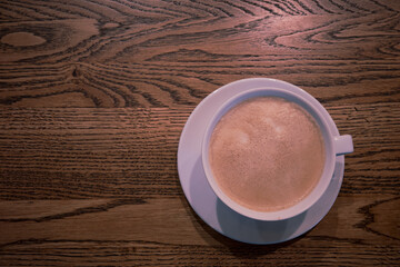  cup with  coffee  on the table.