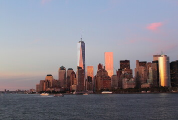 Obraz premium city skyline at sunset