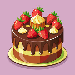  bake-a-delicious-chocolate-cake--decorate-vector illustration-with background 