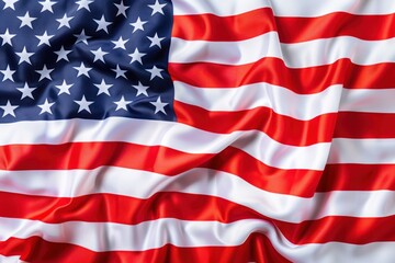 Obraz premium Silk American flag waving. Patriotic and national pride concept. Design for poster, banner, and greeting card.