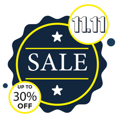 11.11 november big sale 30% of icon or vector