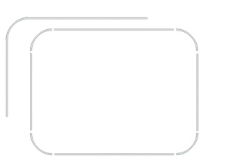 Frame with breaks made of metal pipes - on isolated transparent background.