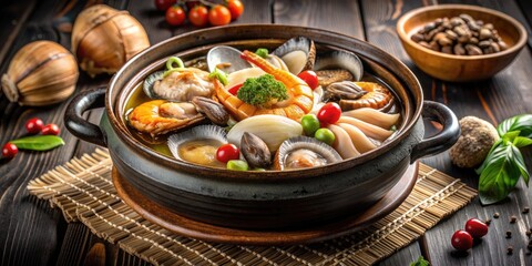 Korean Hot Pot with Meat and Vegetables