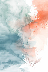 Naklejka premium Minimalistic abstract watercolor with bold grey and red brush strokes.