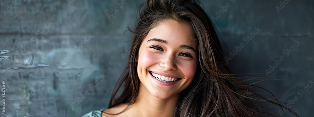 Wall mural close-up of a beautiful girl. Selective focus