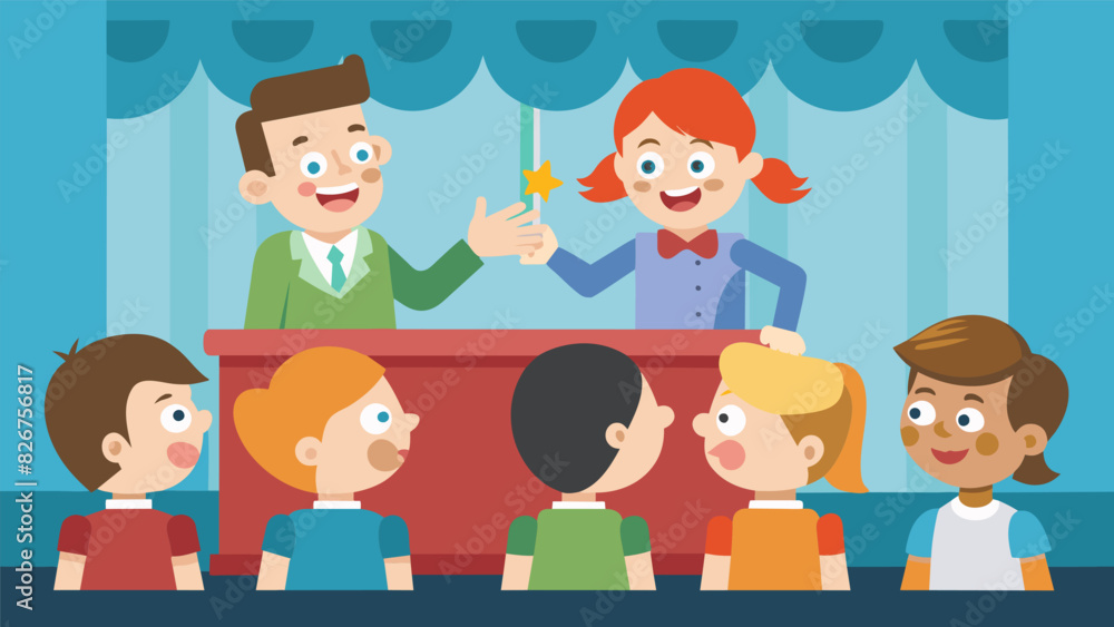 Poster a puppet show created and performed by students with communication disorders to help them practice a