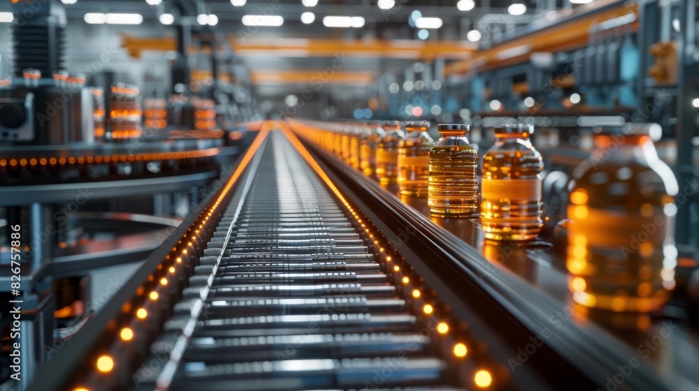 Poster automated packaging machinery in action, efficient production line