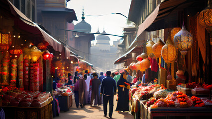 Eid Mubarak! A Bustling City Celebrates in Lights