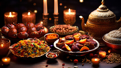 Fototapeta premium A Feast Fit for Eid - Celebrating with Traditional Delights