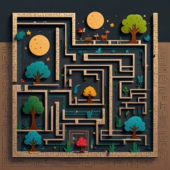 maze for a puzzle booklet