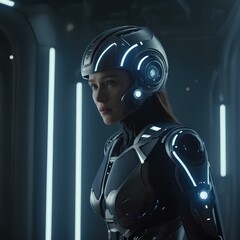 technology role in the world in the future., cinematic , artificial intelligence, 