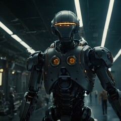 technology role in the world in the future., cinematic , artificial intelligence, 