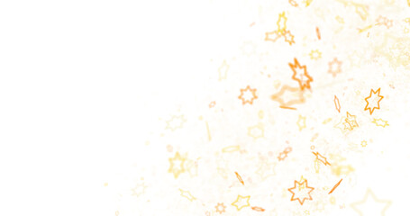 Stars - A gray whirlwind of golden snowflakes and stars. New