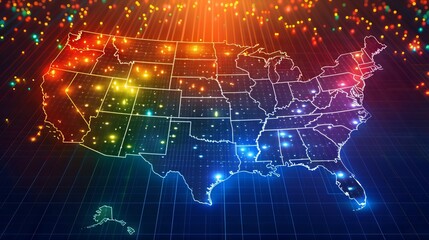 Colorful Map of the United States