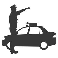 Silhouette taxi driver in action full body black color only