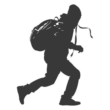 recommend clip art: Silhouette thief in action full body black color only