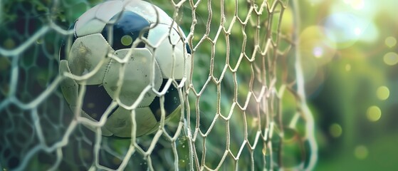 soccer ball in goal