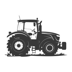 Silhouette tractor heavy equipment black color only