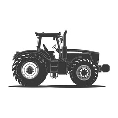 Obraz premium Silhouette tractor heavy equipment black color only