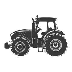 Obraz premium Silhouette tractor heavy equipment black color only