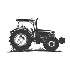 Silhouette tractor heavy equipment black color only
