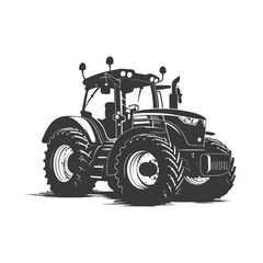 Obraz premium Silhouette tractor heavy equipment black color only