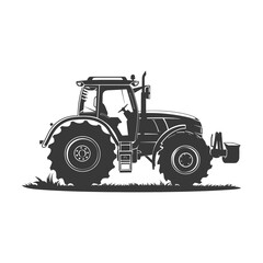 Obraz premium Silhouette tractor heavy equipment black color only