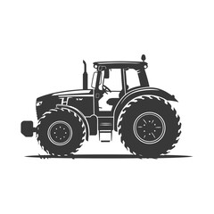 Silhouette tractor heavy equipment black color only