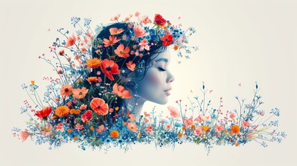A burst of various colorful flowers surrounding a blank square paper cutout, perfect for custom messages