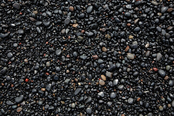 Island, Landschaft, Schwarzer Strand und Kieselsteine