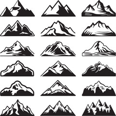 Mountain Range Vector Illustration Set