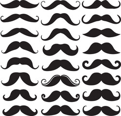 Moustache Silhouette Set
