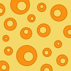 Orange circles design on yellow background