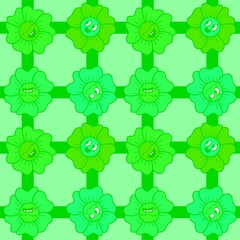 Cartoon flower seamless pattern for wrapping paper and fabrics and linens and kids clothes print