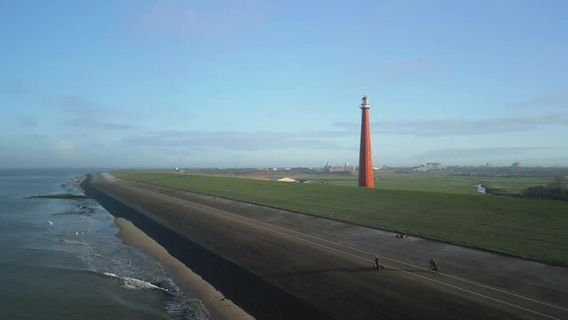 lighthouse on the dike
